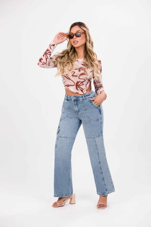 Jean straight cargo fusión z