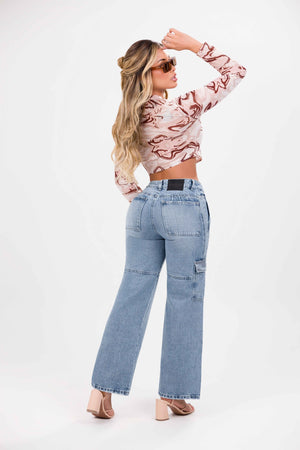 Jean straight cargo fusión z