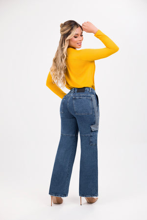 Jean straight cargo fusión z