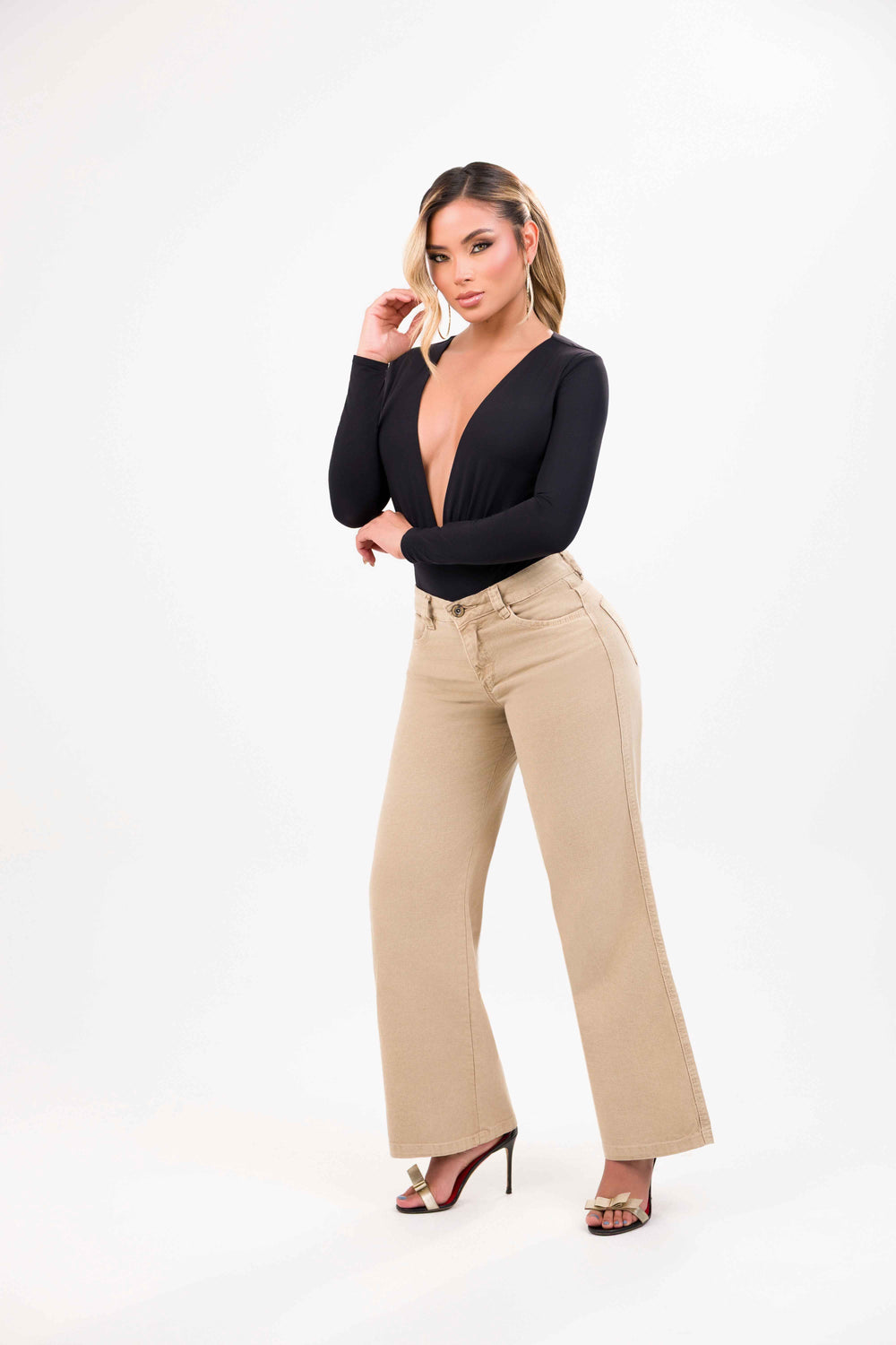 Jean palazzo strech caqui