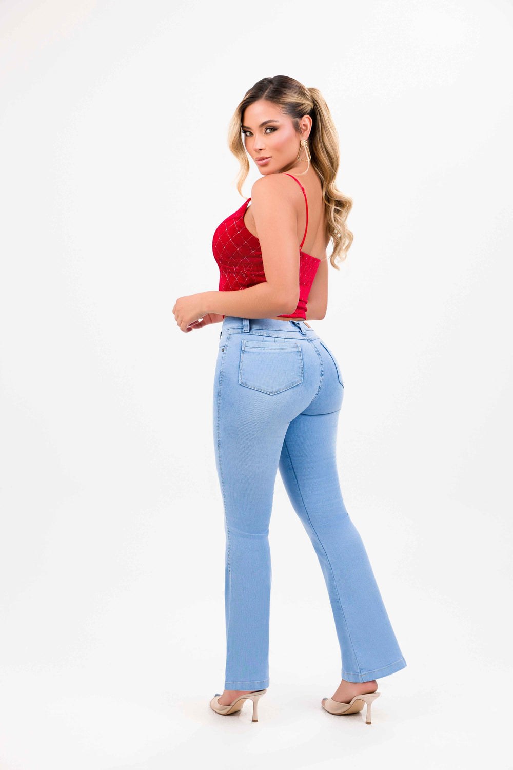 Jean wide leg blue cord