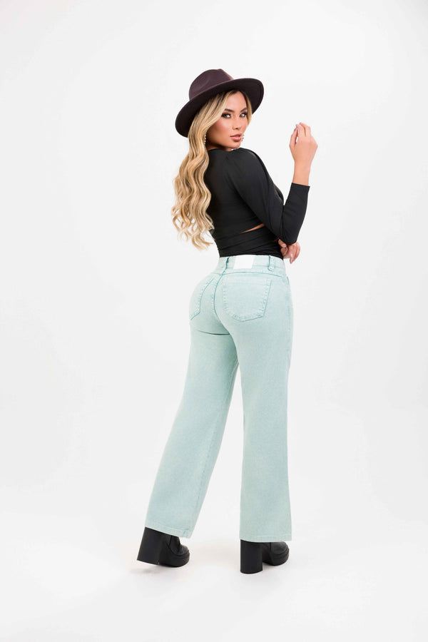 Jean palazzo strech verde menta