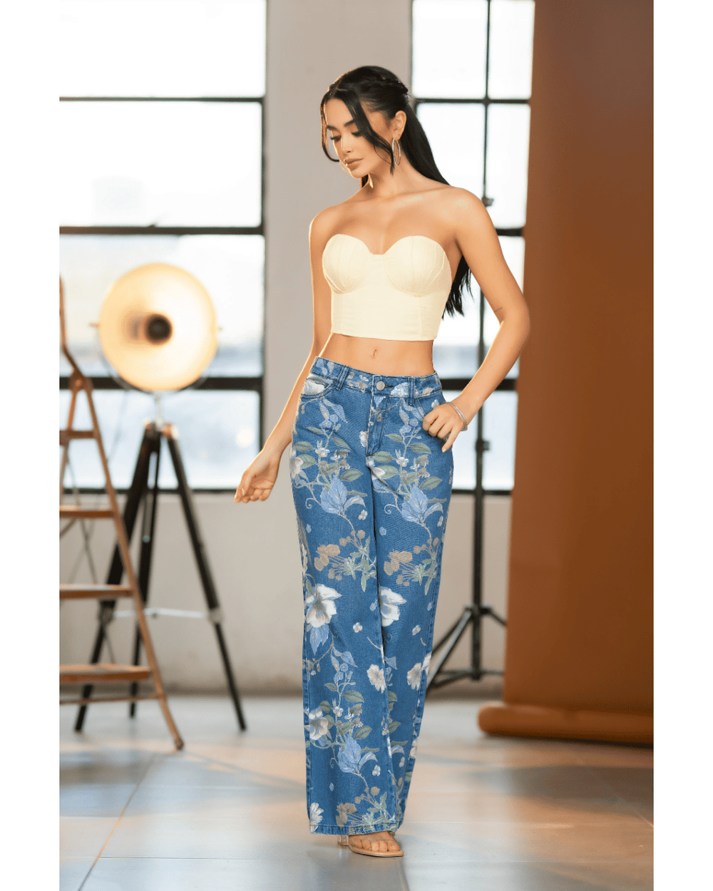 Jean palazzo Floral bloom Print