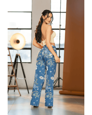Jean palazzo Floral bloom Print