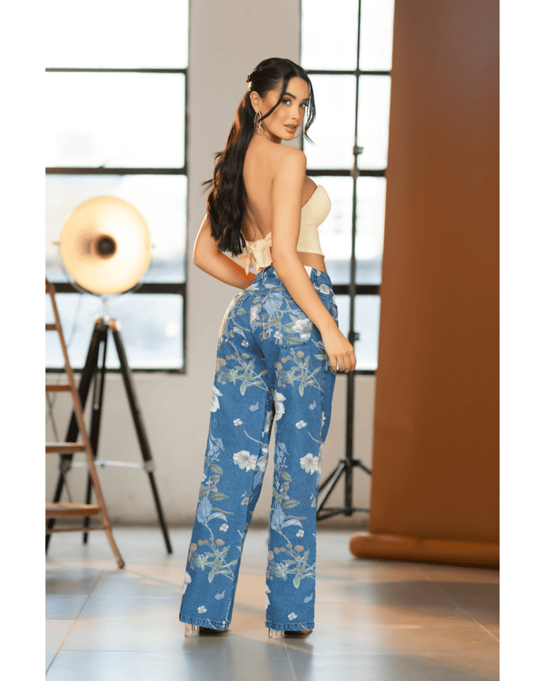 Jean palazzo Floral bloom Print