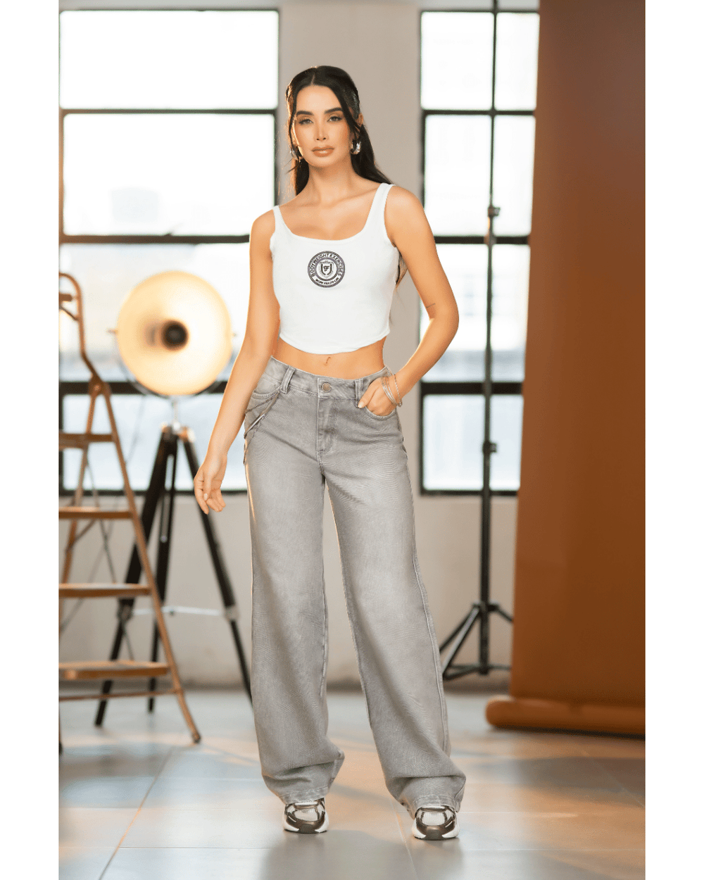 Jean palazzo Ash grey