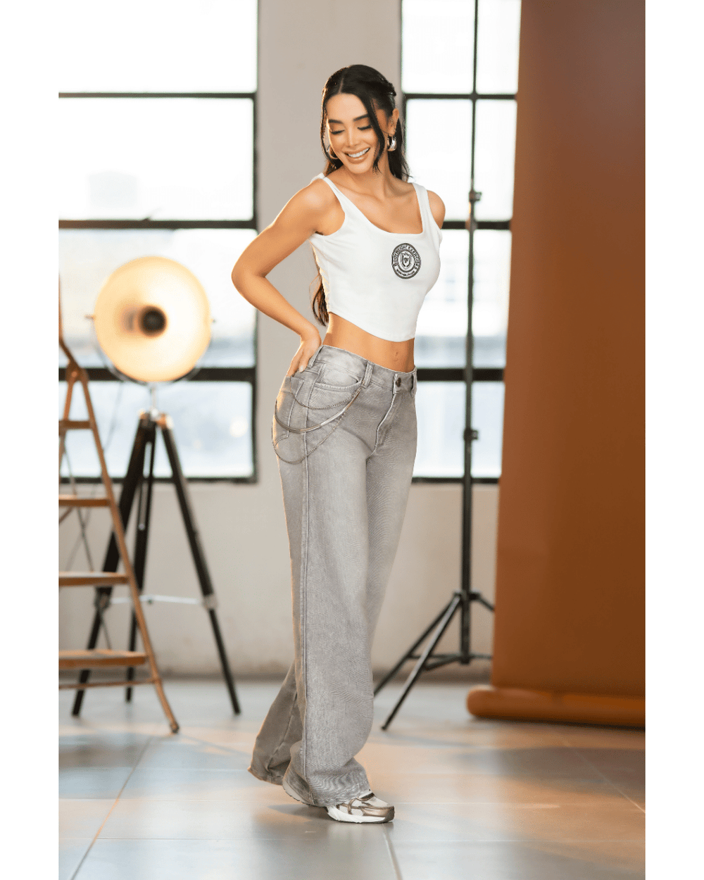 Jean palazzo Ash grey