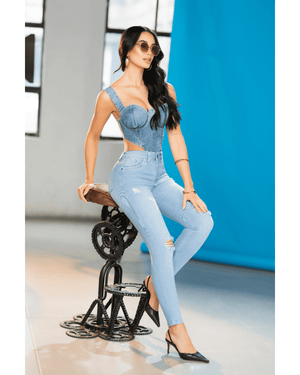 Jean premium skinny W con roto