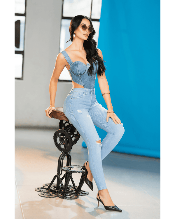 Jean premium skinny W con roto