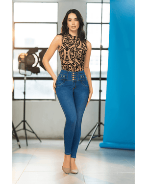 Jean skinny.  Delux . Pretina Alta