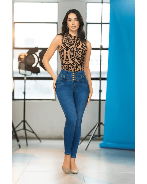 Jean skinny.  Delux . Pretina Alta