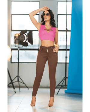 Jean skinny.  Mocha . Pretina Alta